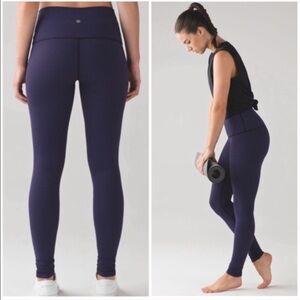Lululemon Wunder Under (Hi-Rise) Teeny Check Black Cerulean Blue Size 6